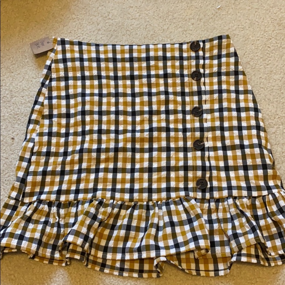 Yellow and black Plaid Skirt